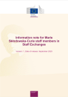 Information note for Marie Skłodowska-Curie staff ...